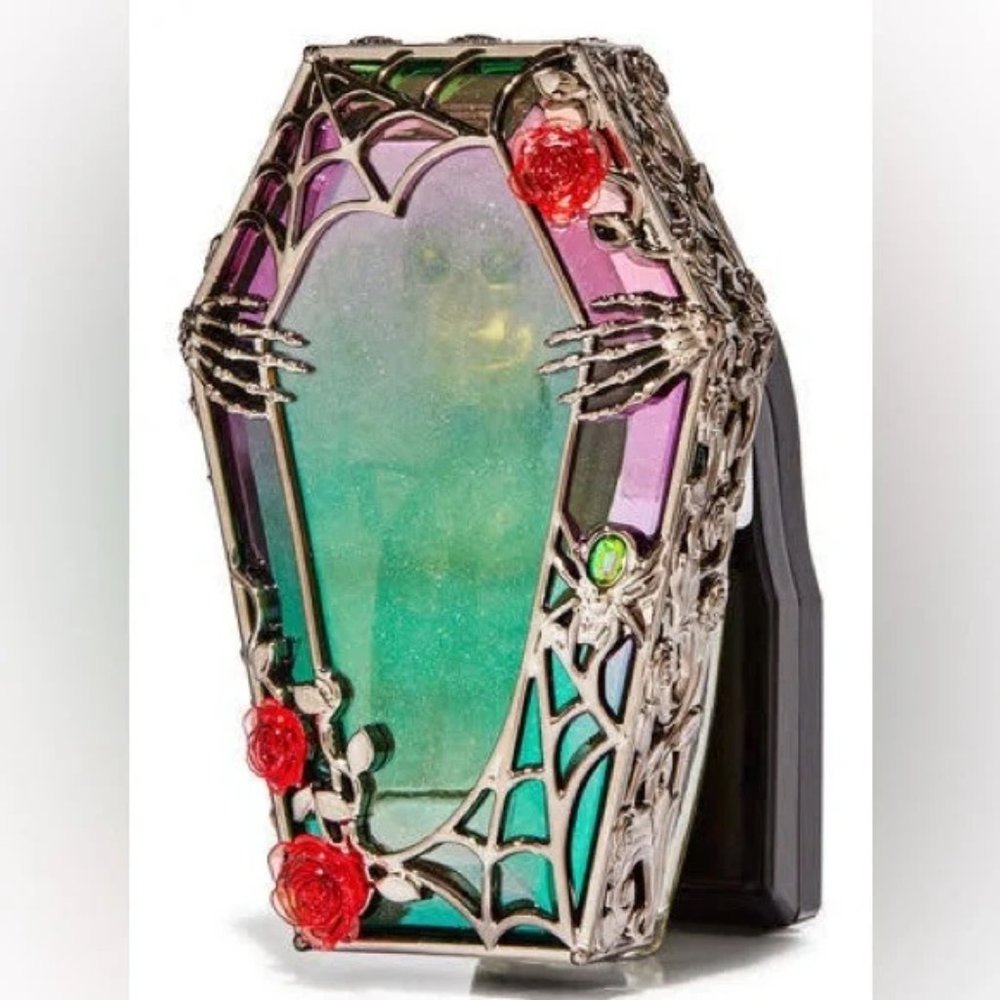 Bath & Body Works Spooky Light-up Skeleton Coffin Wallflowers Plug-in Nightlight - Picture 2 of 4